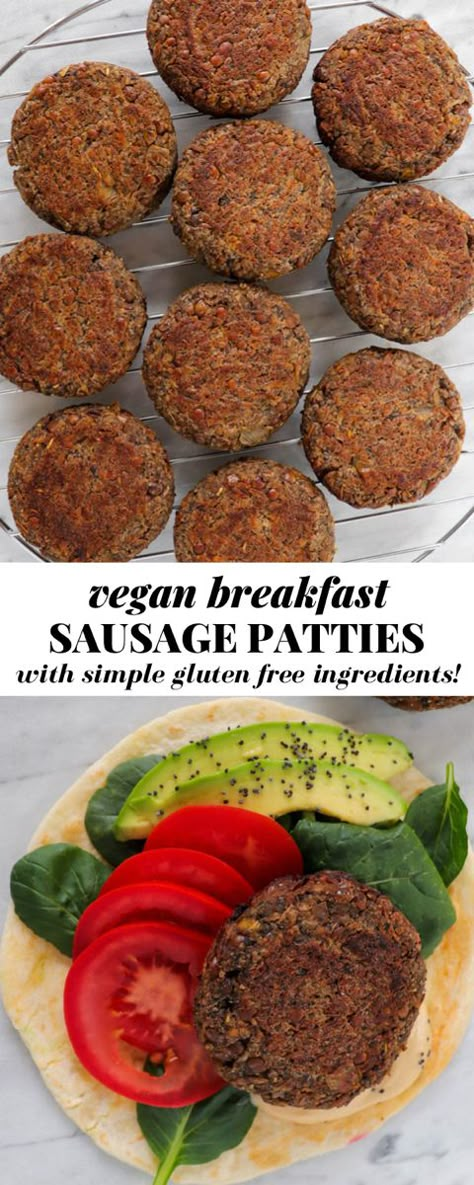 These vegan sausage patties with apple, molasses and lentils are the absolute BEST addition to your weekend breakfast board. This vegan breakfast sausage patties recipe is 100% gluten free, egg free and packed with fibre! #glutenfreerecipes #veganbreakfast #breakfastsausage Oatmeal Sausage Patties, Gluten Free Vegan Sausage, Vegan Lentil Sausage Patties, Vegan Lentil Breakfast, Black Bean Sausage Patties, Meatless Patty Recipes, Vegan Lentil Sausage, Lentil Breakfast Sausage, Vegan Breakfast Sausage Patties