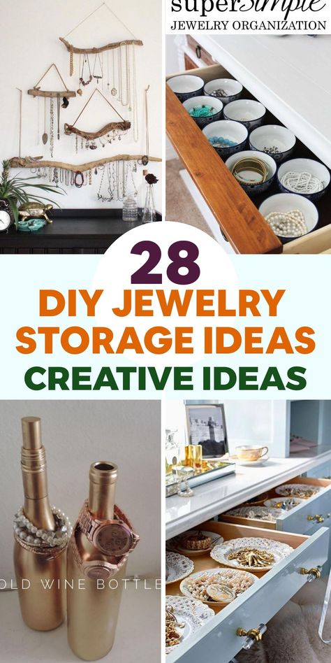 Discover elegant and practical DIY jewelry storage ideas to keep your accessories organized in style. Transform a vintage frame into a chic hanging jewelry holder by adding decorative hooks for a sophisticated display of your necklaces and bracelets. Upcycle a small saucer into a glamorous jewelry dish with a coat of paint and gold leaf accents, offering both beauty and functionality. Rep...#of #Tidiness #The #Organizers #of #World #Jewelry #of #Tidiness #Art #the #Exploring #of #Accessories Upcycling, Unique Jewelry Storage, Hanging Jewelry Holder, Creative Jewelry Storage, Diy Jewelry Storage, Necklace Organizer Diy, Diy Jewelry Hanger, Jewelry Storage Ideas, Jewlery Storage