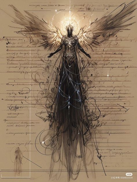 Dark Angel Concept Art, The Everlight Dnd, Eldritch Angel Concept Art, Creatures Of Darkness, Fantasy Celestial Art, Warrior Angels Of God, 7 Sins Illustration, God Design Art, Godlike Character Designs