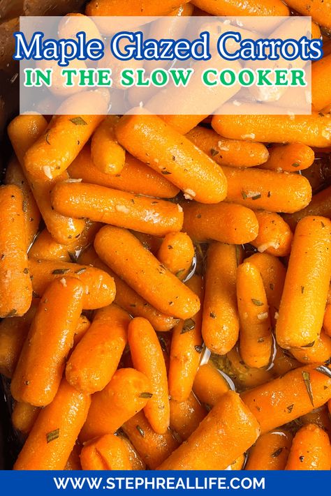 Crocktober Recipes, Crockpot Glazed Carrots, Crockpot Carrots, Carrot Recipes Side Dishes, Thanksgiving Crockpot Recipes, Crockpot Side Dishes, Honey Carrots, Carrots Side Dish, Maple Glazed Carrots