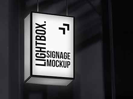 Free Outdoor Sign Mockup (PSD) Neon Box Design Outdoor, Signage Mockup, Lightbox Signage, Neon Box, Sign Mockup, Black And White Theme, Design Outdoor, Box Mockup, Outdoor Signs