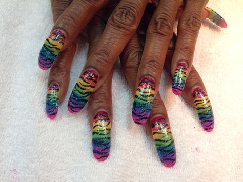 Rainbow Nail Art, Rainbow Nails, Diamond Nails, Xmas Nails, Nails Inspo, Nail Spa, Nails Art, Cute Nails, Nail Inspo