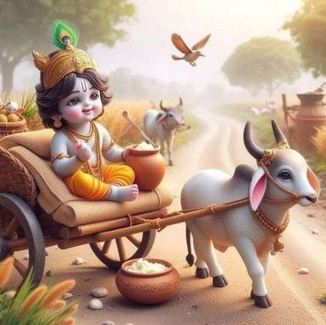 Spritual Wallpapers, Krishna Hd Images, Little Kanha Ji Images, Cartoons Krishna, Krishna Birthday, Superman Artwork, Krishna Hd, Love Cartoon Couple, Cute Good Morning Images