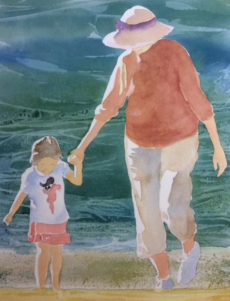 Grandmother Painting, Granddaughter And Grandma, Grandmas And Granddaughters, Grandma Painting From Grandkids, Grandmother Painting Ideas, Drawings For Your Grandma, Grandma Granddaughter, Painting Ideas For Grandparents, Grandma Painting Ideas