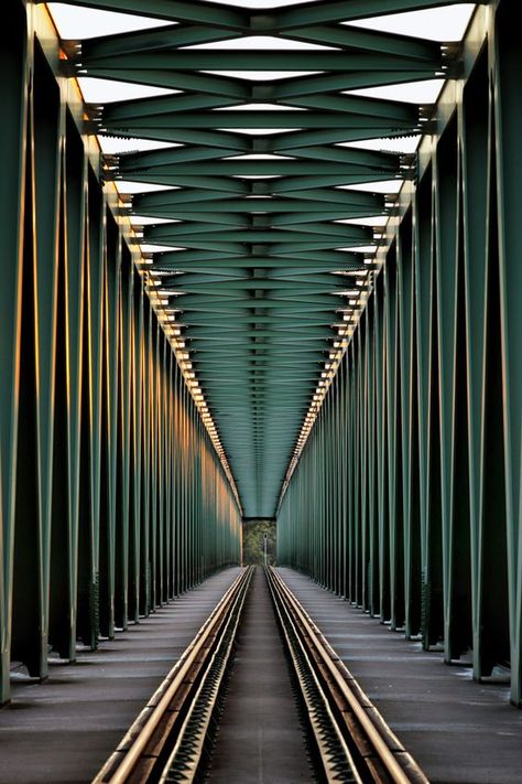 Photograph Railway bridge by Gabor Jonas Line Photography, Collage Foto, Railway Bridges, Perspective Photography, Principles Of Design, Composition Photography, Foto Art, Trik Fotografi, Abstract Photography