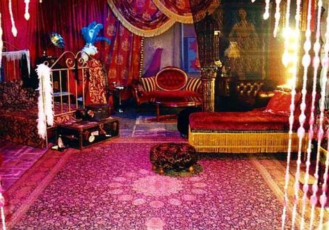 Home Moulin Rouge Movie, Movie Bedroom, Groovy Room, Gothic Room, Bedroom Scene, Bathroom Red, Colourful Living Room, Bohemian Bedroom Decor, Bedroom Red