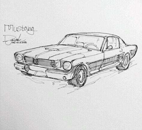 Mustang Drawing, Car Drawing Pencil, Cool Car Drawings, Car Design Sketch, Doodle Art Designs, Car Drawings, Hand Art Drawing, Book Art Drawings, Art Drawings Sketches Simple