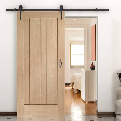 Thruslide Traditional Suffolk Oak Sliding Door - Lifestyle Image. #barnstyledoor #oakdoor Sliding Doors Internal, Pintu Interior, Internal Sliding Doors, Barn Style Sliding Doors, Sliding Door Track, Door Track, Sliding Doors Interior, Oak Doors, French Doors Interior