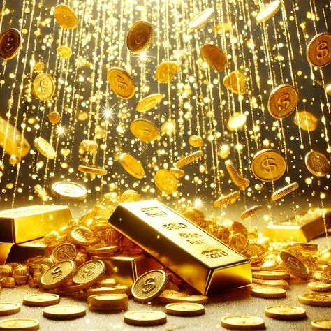 Raining Gold Coins, Raining Wallpaper, Gold Coin Wallpaper, Gold Coins Money, Money Control, Bag Of Gold, Golden Coin, Basketball Photography, Gold Money