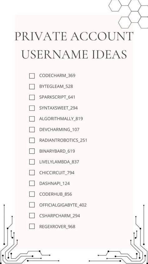 Printable Private Account Username Ideas List Private Accounts Names, Account Username Ideas, Private Account Username Ideas, Creative Dog Names, Instagram Private Account, Usernames For Instagram, Dog Names Unique, Username Ideas, Name For Instagram