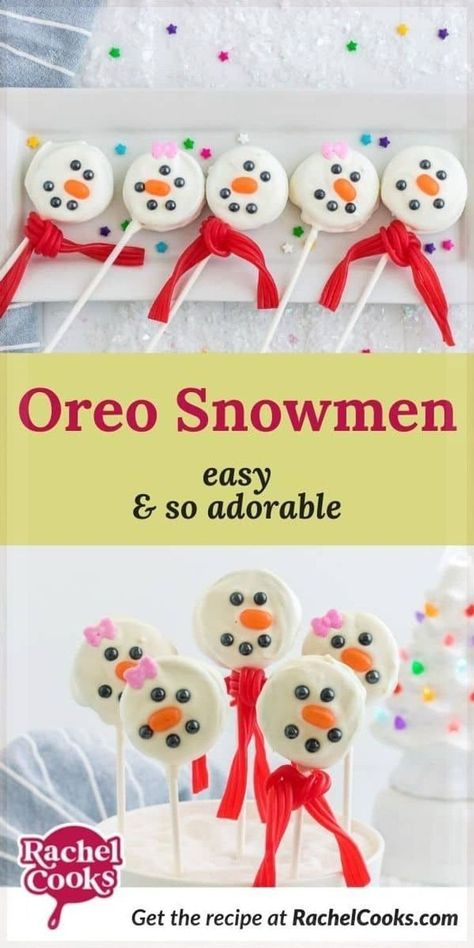 Snowman Treats, Winter Onederland Party, Easy Christmas Treats, Fudge Cookies, Snowman Cookies, Snow People, Melting White Chocolate, Oreo Pops, Cookie Pops