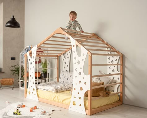 Wooden climbing frame