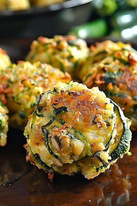 Make these Easy Zucchini Garlic Bites for a quick, delicious appetizer with fresh zucchini, garlic, herbs, and Parmesan. Perfect for dipping! Zucchini Hors D’oeuvres, Zucchini Garlic Bites, Zucchini Appetizer Recipes, Parmesan Zucchini Bites, Zucchini Balls, Sweet Appetizers, Garlic Bites, Zucchini Cheddar, Zucchini Appetizer