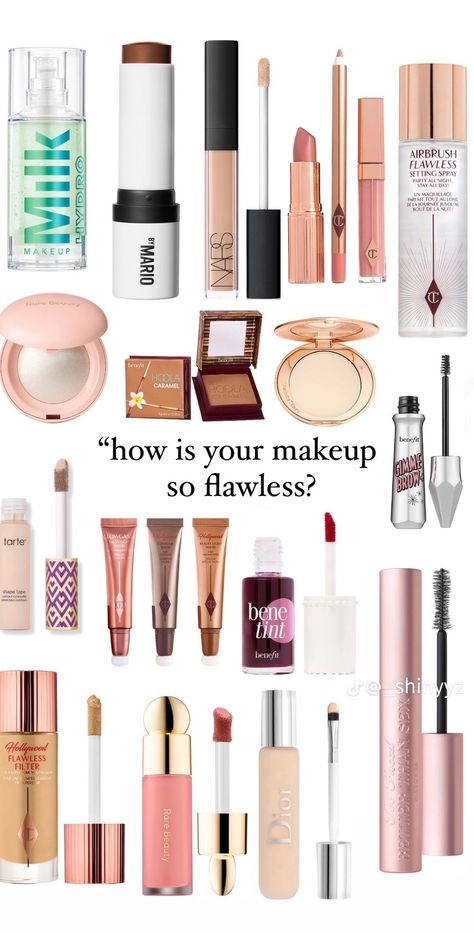 Combo Skin Makeup, Nice Makeup Products, Wedding Makeup Product List, Matte Makeup Products, Best Natural Makeup Products, Good Makeup Products, Skincare Routine Aesthetic, Natural Makeup Products, Make Ip