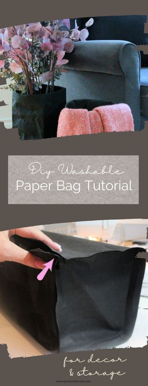 Paper Bag Tutorial, Tall Floor Vases, Washable Paper Bag, Washable Paper, Sewing Machine Needles, Bag Tutorial, Bags Tutorial, Floor Vase, Original Bags