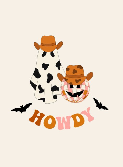 Cowgirl Halloween Background, Cowboy Halloween Wallpaper, Western Halloween Wallpaper, Fall Cartoon, Halloween Widget, Fall Widgets, Cowboy Halloween, Cowgirl Halloween, Cute Iphone Wallpaper Tumblr