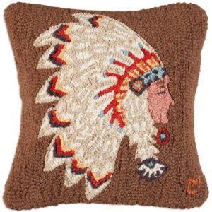 cheftain indian chandler 4 corners throw pillow Chief Sitting Bull, Hand Hooked Pillows, Knit Pillow Cover, Western Blankets, Western Bedroom, Sitting Bull, Black Forest Decor, Native American Chief, Hooked Pillow