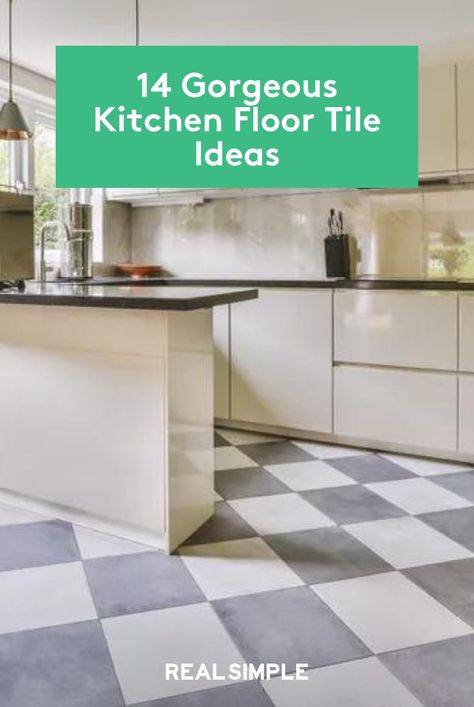 1930s Kitchen Floor, Retro Kitchen Flooring, Small Kitchen Floor Tiles Ideas, Galley Kitchen Flooring Ideas, Vintage Kitchen Flooring Ideas, Checked Floor Kitchen, Kitchen Flooring Ideas Tile, Kitchen Deisgn, Kitchen Types