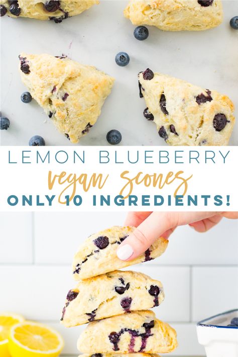 Blueberry Scones Easy, Scones Vegan, Healthy Vegan Dessert, Blueberry Lemon Scones, Blueberry Scones Recipe, Vegan Scones, Cheesecake Vegan, Lemon Scones, Recipe For Breakfast