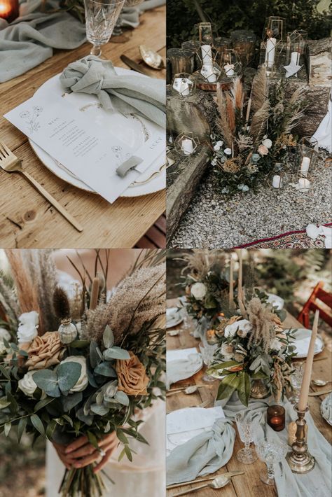 Olive Green Boho Wedding, Boho Wedding Sage Green, Beach Grass Wedding, Sage Boho Wedding, Boho Wedding Green, Wedding Top Table Flowers, Green Boho Wedding, Rustic Wood Wedding Decor, Iris Wedding