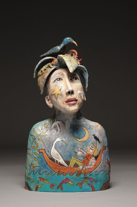 Ceramic Sculpture Artists, Ceramic Sculpture Figurative, Sculpture Head, Sculptures Céramiques, Bust Sculpture, Philadelphia Museum Of Art, Ceramic Figures, Pottery Sculpture, Clay Art Projects