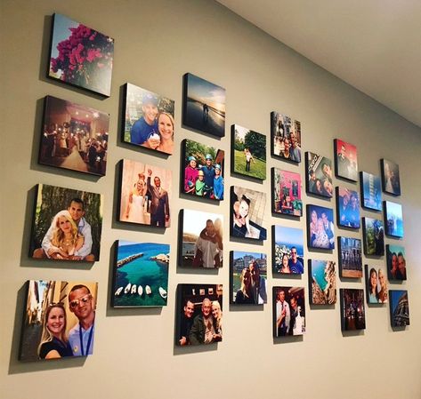 Hallway Photos, Picture Wall Layout, Photo Wall Layout, Hall Pictures, Mix Tiles, Stairway Gallery, Mixed Tiles, Office Layouts, Hallway Pictures