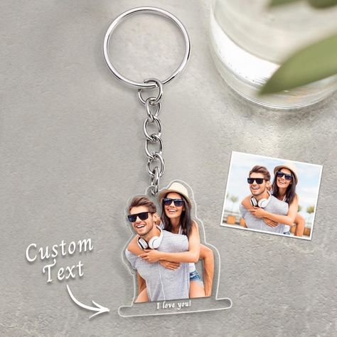 Capture the essence of your love with our Custom Photo Acrylic Keychain--an ideal gift for couples that adds a personal touch to any occasion. This unique keychain lets you showcase your favorite moments by featuring a personalized photo encased in high-quality acrylic. Whether for an anniversary or Valentine's Day, this thoughtful and practical gift is a daily reminder of your special bond. The durable acrylic ensures that your cherished memories are beautifully preserved, making it a lasting token of your love. Surprise your significant other with a unique and sentimental gift that goes wherever they go. The Custom Photo Acrylic Keychain is not just a keychain; it's a portable memento of your enduring connection. It is a perfect way to celebrate your love on special occasions or any day Valentines Day Gift Ideas, Unique Gifts For Couples, Couples Keychains, Gifts For Couples, Unique Keychains, Gift Valentines Day, Fitted Shirts, Photo Keychain, Keychain Design