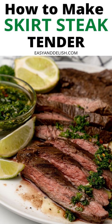 Find out how to make skirt steak tender in 4 quick steps. No marinade is needed! It is perfect for carne asada tacos and other Latin dishes. Cooking Skirt Steak, Make Skirt, Skirt Steak Marinade, Skirt Steak Tacos, Latin Dishes, Skirt Steak Recipes, Grilled Skirt Steak, Cook Steak, Asada Tacos