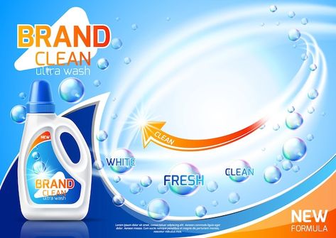 Liquid Explosion, Laundry Detergent Ads, Laundry Detergent Brands, Detergent Brands, Fresh Brand, Water Splash, Liquid Detergent, Stickers Set, Fresh And Clean