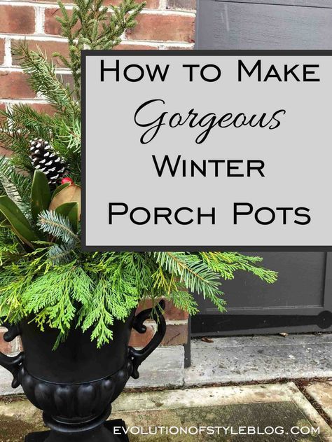 Winter Porch Pots, Porch Pots, Christmas Urns, Outdoor Christmas Planters, Holiday Planter, Winter Planter, Porch Flowers, Porch Planters, Christmas Pots