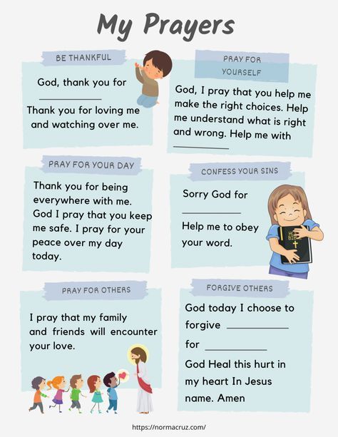 Prayer For Kindergarten Children, Prayer Journal For Kids Free Printable, Prayer Boards For Kids, Kids Prayer Board, Prayer Board For Kids, The Lords Prayer For Kids Free Printable, Catholic Prayers For Kids, Lifewise Academy, Preschool Prayers