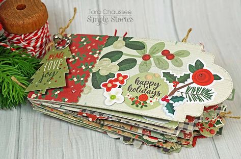 Homemade Christmas Gift Ideas, Homemade Christmas Gift, Christmas Mini Albums, Mini Album Tutorial, Mini Scrapbook, Christmas Scrapbook, Mini Scrapbook Albums, Simple Stories, Homemade Christmas Gifts