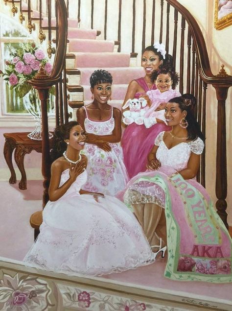 Its-Time-To-Celebrate-Sorority-Aka-Katherine-Roundtree-24x32-Unframed-African-American-Black-Art-Print-Wall-Decor-Poster-9k18 Black Art from Katherine Roundtree We Love Sorority Art, Alpha Art, African American Artwork, Afrique Art, Black Art Painting, Alpha Kappa Alpha, Art Africain, Black Artwork, Black Love Art