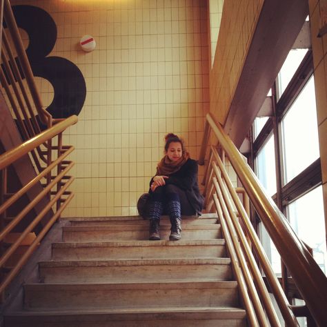 This is my friend sitting on stairs of building which may look terribly old and boring but when u look inside you see building full of memories, expectations and art which flows in veins of people who visit it. Sitting On Stairs, People Sitting, Pose Reference Photo, Human Figure, Art Project, Pose Reference, My Friend, Climbing, Art Projects