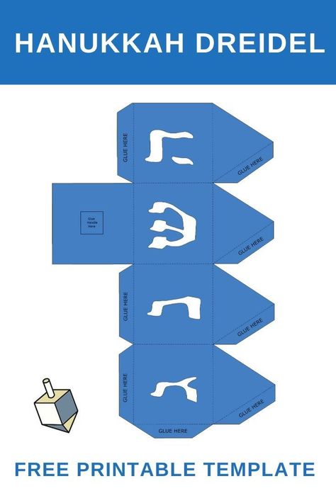 Looking Paper Decoration for Jewish Holiday Hanukkah? Try out this Dreidel craft! Download, print, cut out and fold this FREE template and to make your Hanukkah Dreidel for decoration or to play. Happy Hanukkah! Dreidel Template, Dreidel Craft, Hannukah Crafts, Hannukah Decorations, Hanukkah Diy, Hanukkah Activites, Hanukkah Dreidel, Fall Sewing Projects, Jewish Crafts