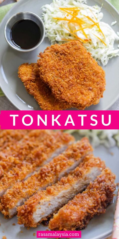 Tonkatsu Recipe, Pork Cutlet Recipes, Katsu Recipes, Tonkatsu Sauce, Pork Cutlet, Cutlets Recipes, Mapo Tofu, Rasa Malaysia, Pork Cutlets