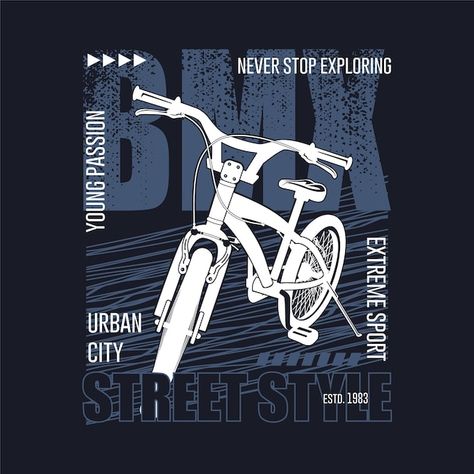 Bmx Street, Sport Vector, Typography Shirt Design, Joker Images, Design Dragon, Free T Shirt Design, Bike Bike, Extreme Sport, Cycling Race