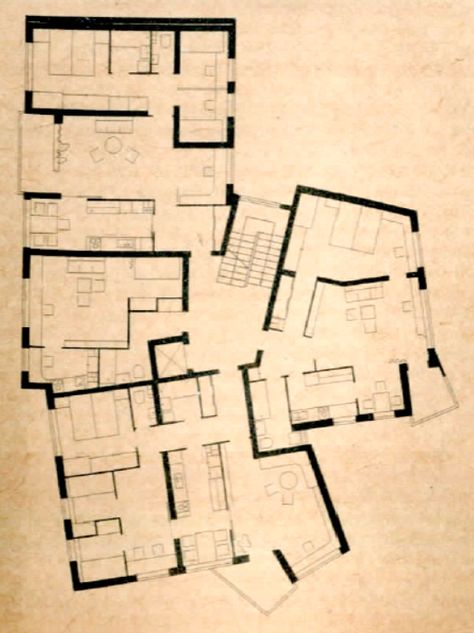 hans scharoun charlottenburg berlin 1956-1961 Hans Scharoun, Library Plan, Arcology, The Horn, R C, A 4, Horn, Berlin, Floor Plans