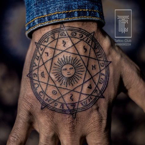 Egyptian Alchemy tattoo ————————————————- TATTOO CLUB care's about the best quality of work we can offer to our clients . The people getting tattooed by us are aware of what care we provide with our work and till what extend we go through to help our clients . And we look forward to give them the guidance and knowledge one should know before getting a tattoo done.  One should have a clarity about what he/she likes and we can help them out further to get them what exactly makes them happy. . . . Egyptian Alchemy, Alchemy Tattoos, Magick Tattoo, Yantra Tattoo, Alchemy Tattoo, Occult Tattoo, Tattoo Prices, Full Body Tattoo, Just Ink