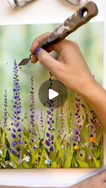 How To Paint Lupine Flowers, Lupine Flowers Painting, Lupine Painting, Lupine Flowers, Acrylic Painting Inspiration, Palette Knife Painting, Learn To Paint, Texture Art, Painting Inspiration