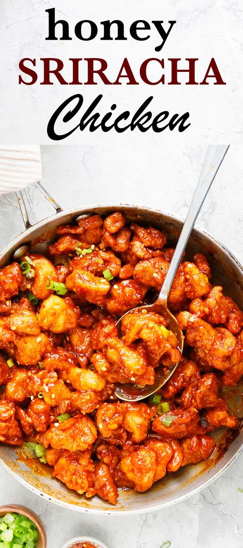 Spicy Chinese Chicken Recipes, Siracha Chicken Bowl, Sriracha Chicken Recipes, Siracha Chicken Recipes, Honey Sriracha Chicken Crockpot, Honey Sriracha Chicken Bowl, Hot Honey Chicken And Rice, Honey Garlic Sriracha Chicken, Siracha Honey Ground Chicken