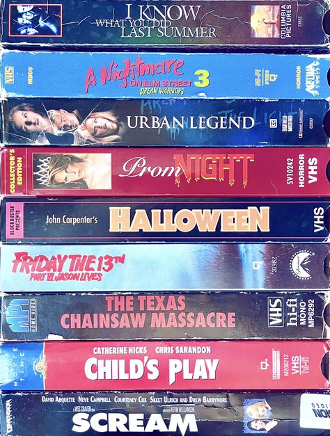 Slasher Horror Movies | Movie Night Inspo | Retro Aesthetics | 80s & 90s Baby Slasher Summer Movies, 1980s Horror Film Aesthetic, Slasher Movies Aesthetic, 80s Horror Movie Aesthetic, 80s Slasher Summer Aesthetic, 90s Horror Aesthetic, 80s Slasher Aesthetic, 80s Horror Aesthetic, Slasher Summer Aesthetic