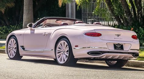 Pink Bentley, Bentley Convertible, Bentley Continental Gt Convertible, Bentley Mulliner, Bentley Speed, Pink Convertible, Luxury Car Brands, Dream Vehicles, Bentley Car