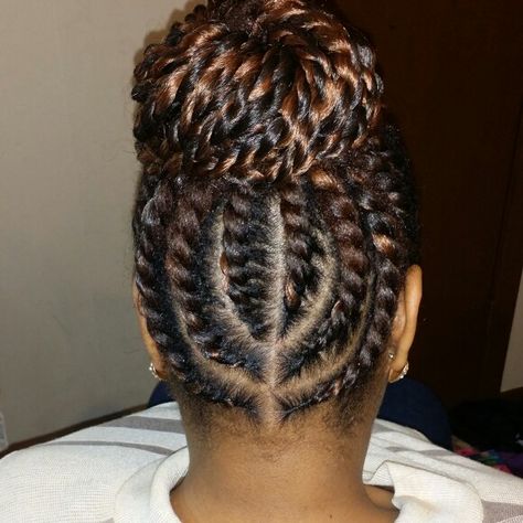 FLAT TWIST SENEGALESE BUN Senegalese Twists Crochet, Twist Updo Hairstyles, Twists Crochet Braids, Twist Senegalese, Cornrows Updo, Hairstyles 15, Twists Crochet, Flat Twist Styles, Flat Twist Hairstyles