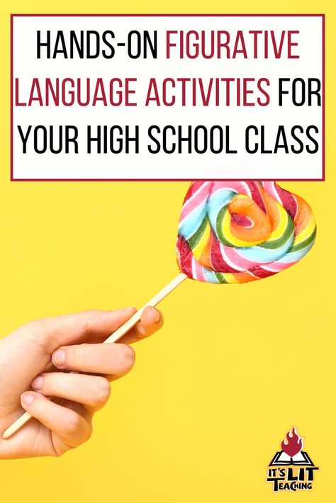 Teaching Figurative Language High School, Figurative Language Tasting, Teaching Figurative Language Middle School, Figurative Language Project Ideas, Creative English Projects High School, Figurative Language Activities Middle School, English Class Activities High School, Figurative Language Project, Figurative Language Middle School