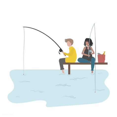 Character illustration of people fishing | premium image by rawpixel.com Illustration Of People, Render People, Storyboard Drawing, Storyboard Ideas, Flat Design Icons, Free Illustration Images, Graphic Arts Illustration, Music Painting, Free Vector Illustration