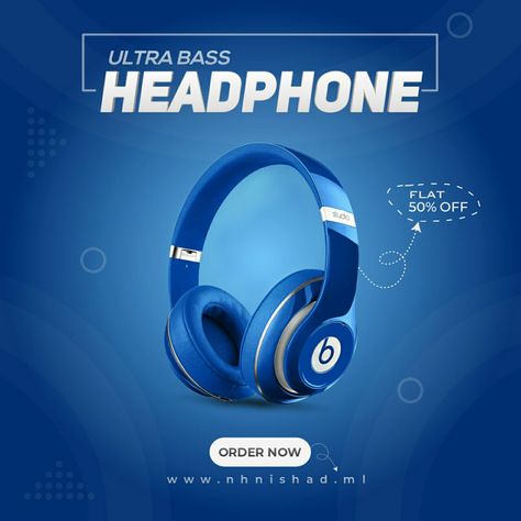 Headphone Poster for Social Media Headphone Poster Design, Headphone Ads, Headphone Poster, Products Ads, Jbl Headphones, Photoshop Tutorial Photo Editing, Headphones Design, Marketing Poster, Creative Advertising Design