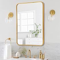 Gold Vanity Mirror, Decorative Bathroom Mirrors, Scalloped Mirror, Black Mirror Frame, Gold Framed Mirror, Gold Mirror Wall, Metal Frame Mirror, Corner Wall, Contemporary Room