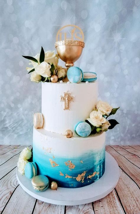 Boy Communion Cake, Comunion Cake, Fairy Birthday Cake, Cake Decorating Books, Holy Communion Cakes, Religious Cakes, First Communion Cakes, Butterfly Birthday Cakes, Confirmation Cakes