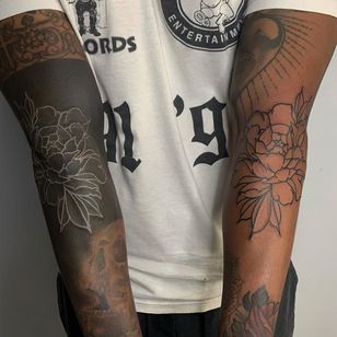 White on Black Tattoo: You can tattoo white over black • Tattoodo White Over Black Tattoo, Black People Tattoos, Dark Skin Tattoo, Solid Black Tattoo, White Tattoos, Black White Tattoos, Blackout Tattoo, White Ink Tattoo, Omerta Tattoo